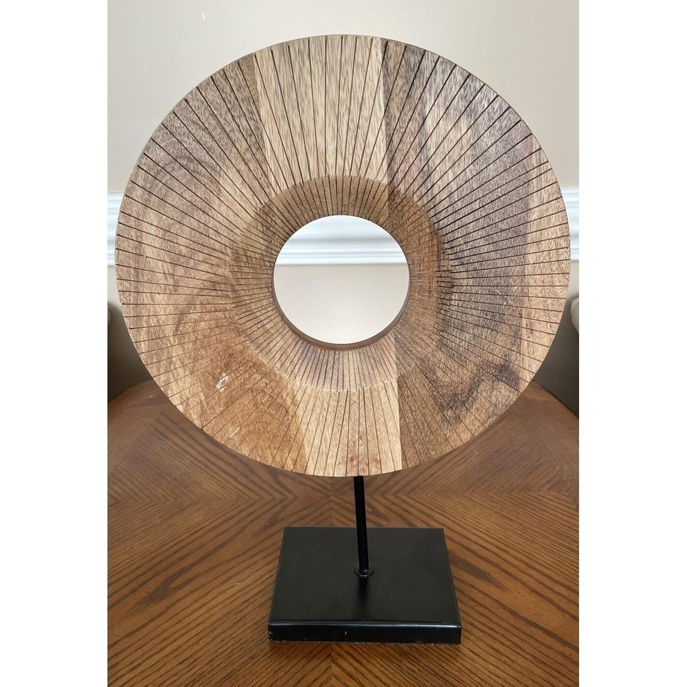 Decorative Wood Annulus Ring On Stand 17"x12" Home‎ Décor